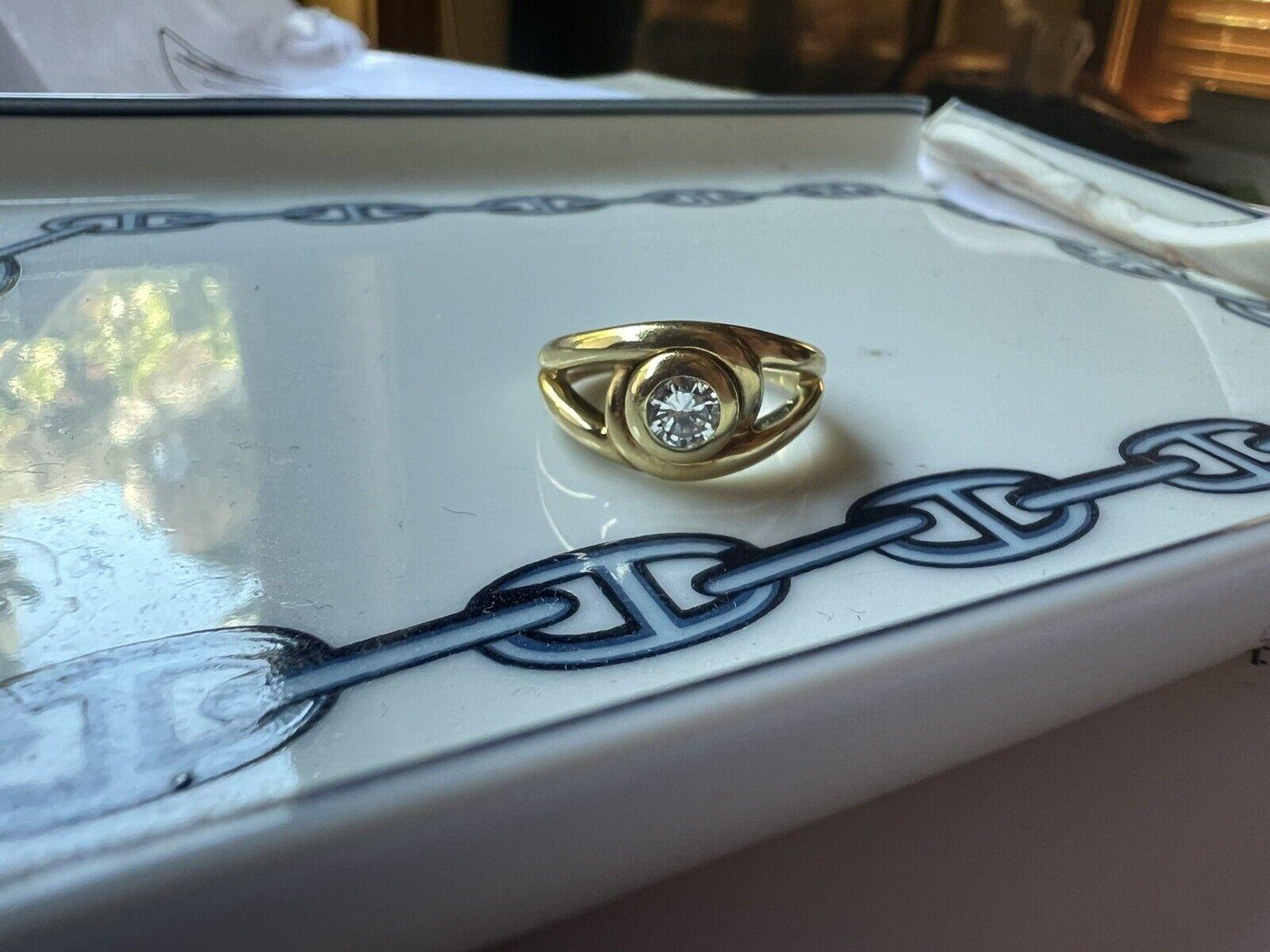 CARTIER 18k Gelbgold & Diamant Solitär Ring Vintage 1970er Jahre Europäische Seltenheit im Angebot 7