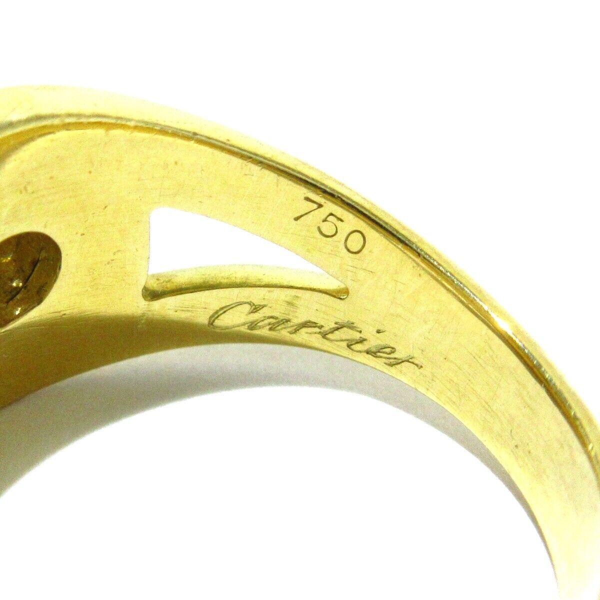 CARTIER 18k Yellow Gold & Diamond Solitaire Ring Vintage 1970s European Rare For Sale 1