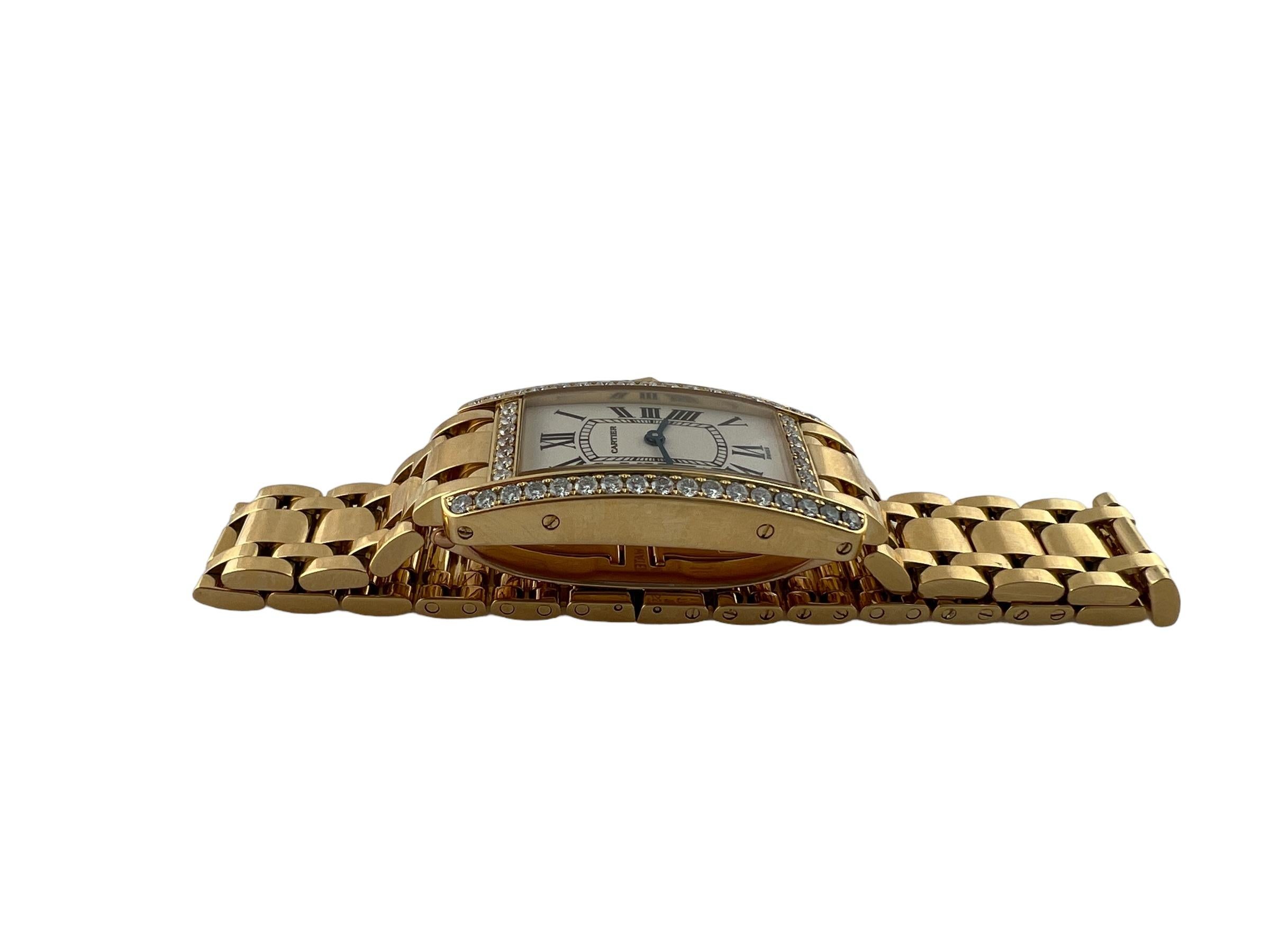 Cartier 18K Yellow Gold Diamond Tank Americaine Watch 1710 im Angebot 1