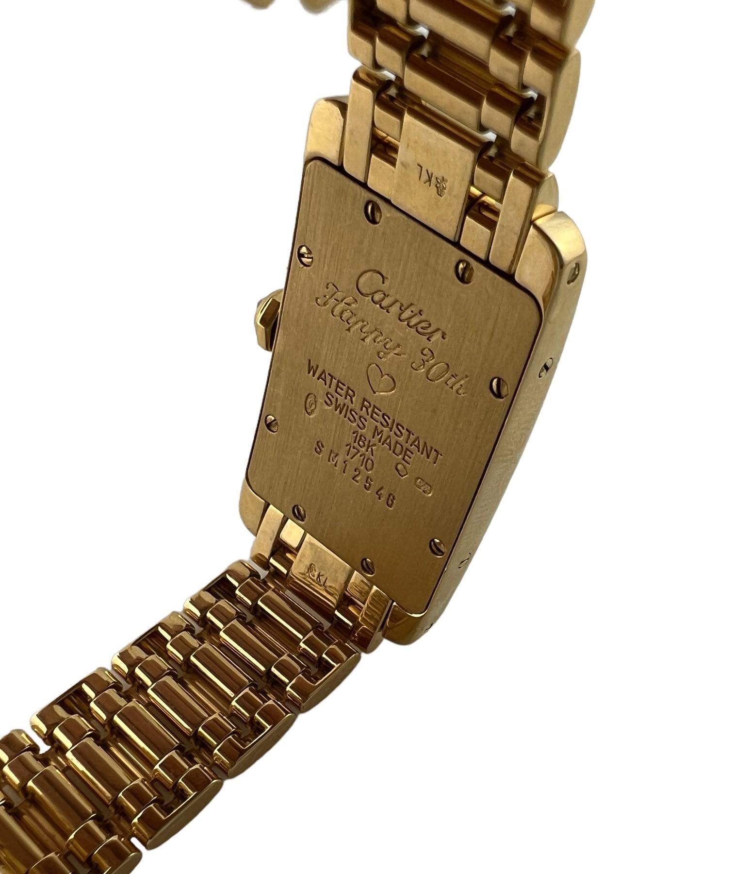 Cartier 18K Yellow Gold Diamond Tank Americaine Watch 1710 In Good Condition For Sale In Washington Depot, CT