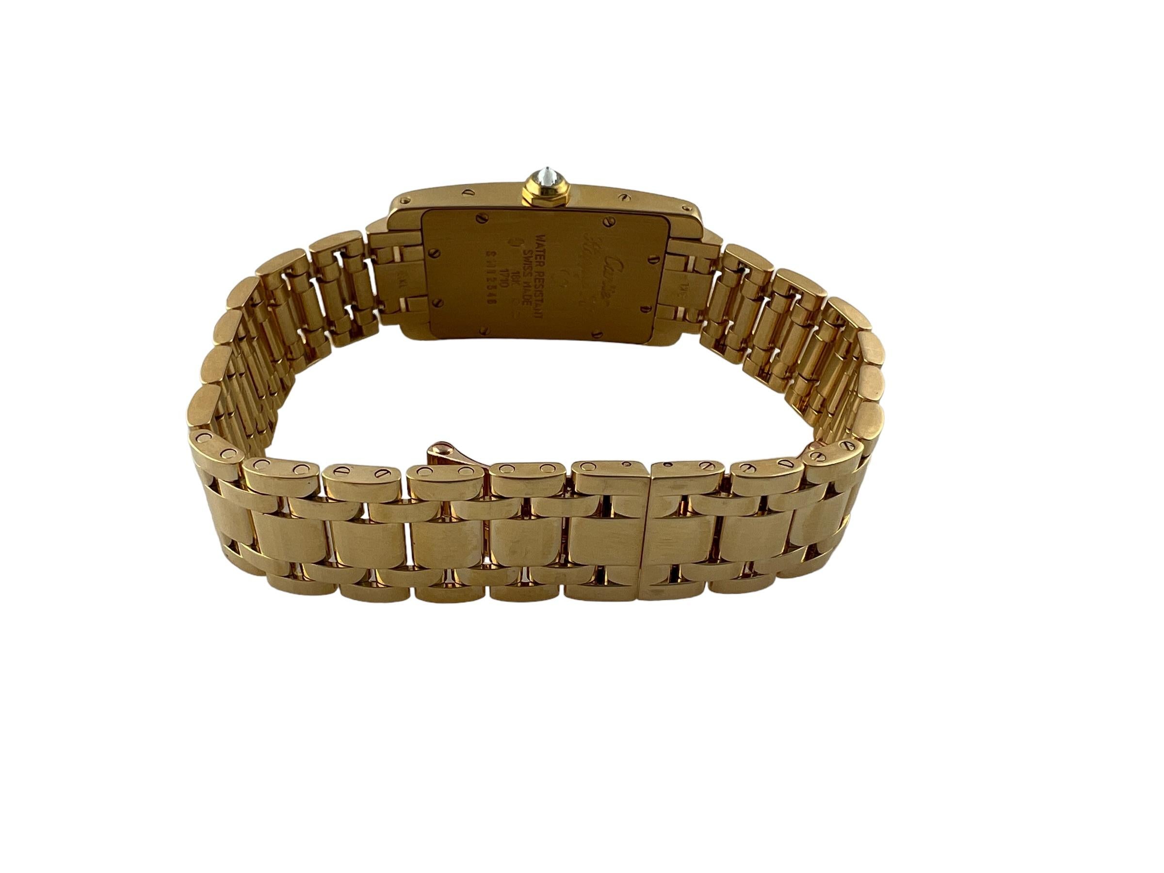 Women's Cartier 18K Yellow Gold Diamond Tank Americaine Watch 1710 For Sale