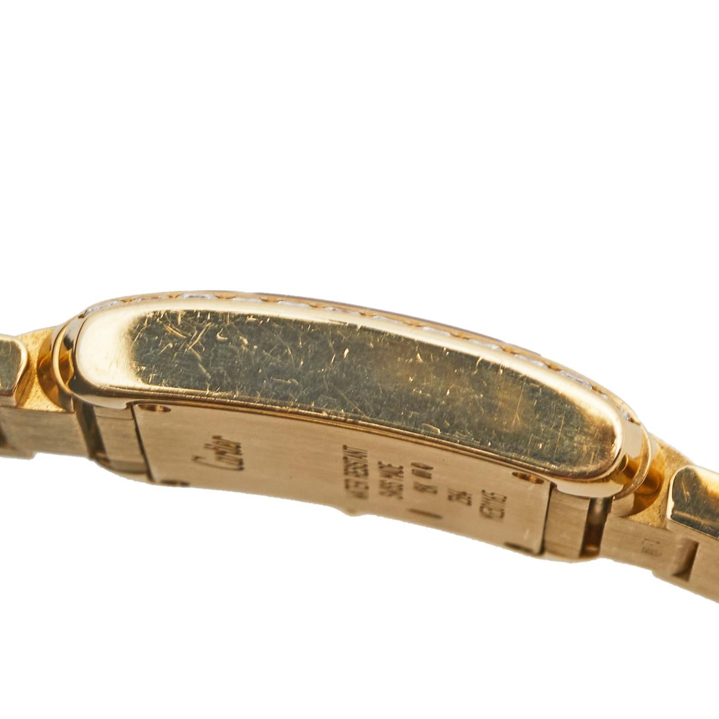 Cartier 18k Yellow Gold Diamond Tank Francaise 2364 Women's Wristwatch 20MM 2