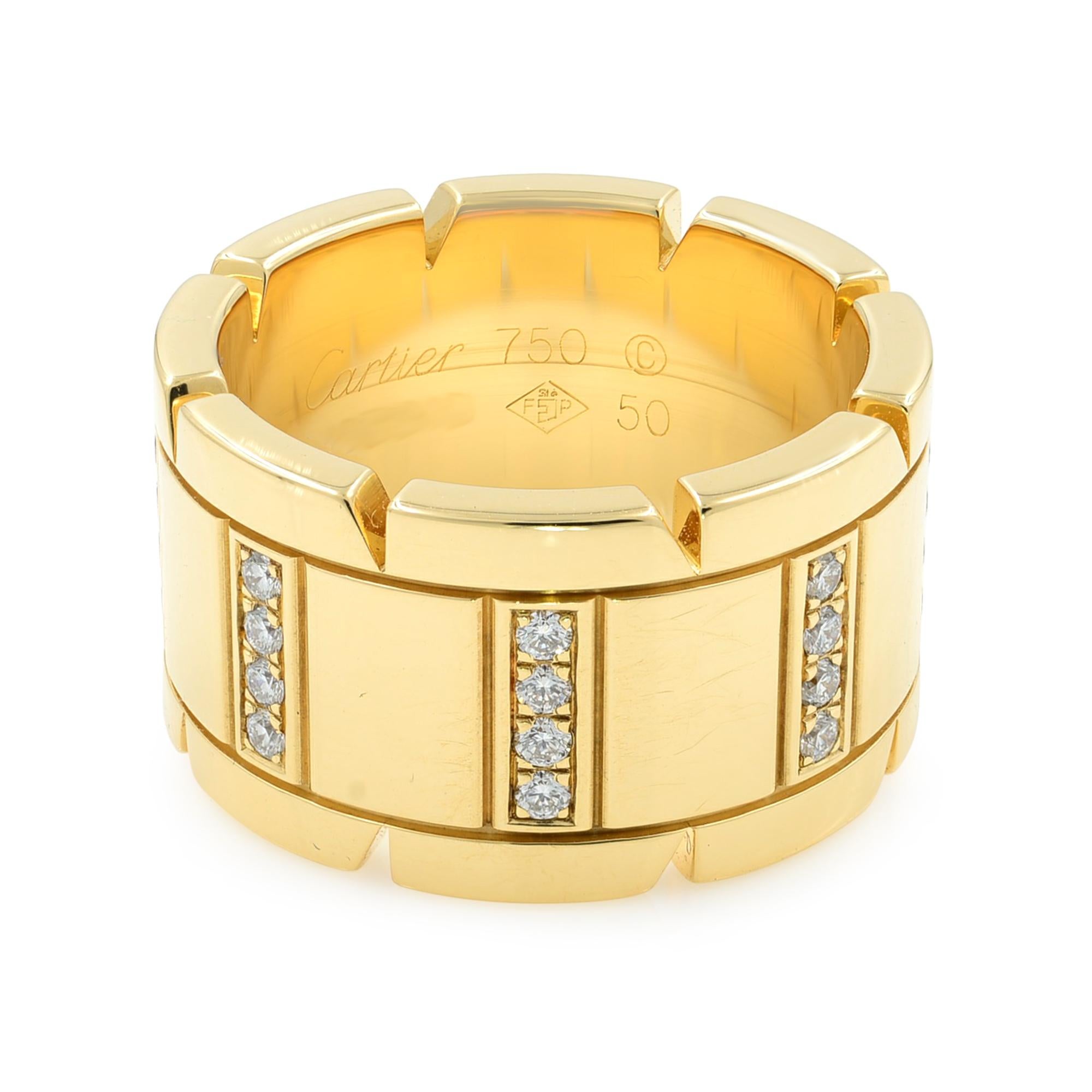 cartier tank francaise ring yellow gold