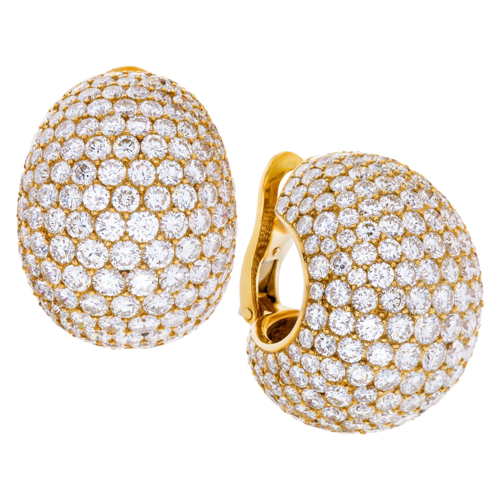 Cartier 18k Yellow Gold Diamonds "Bombe" Ear Clips