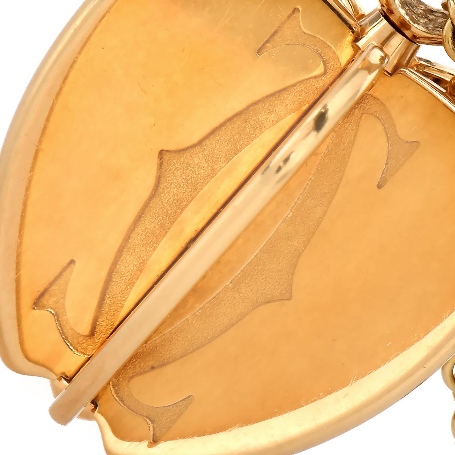 Women's or Men's CARTIER 18k Yellow Gold Double C Apple Heart Pendant