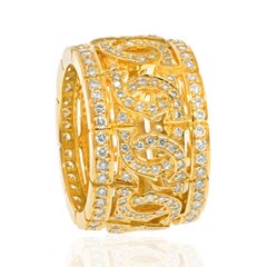Cartier Entrelaces Ring aus 18 Karat Gelbgold mit Doppel-C-Diamant