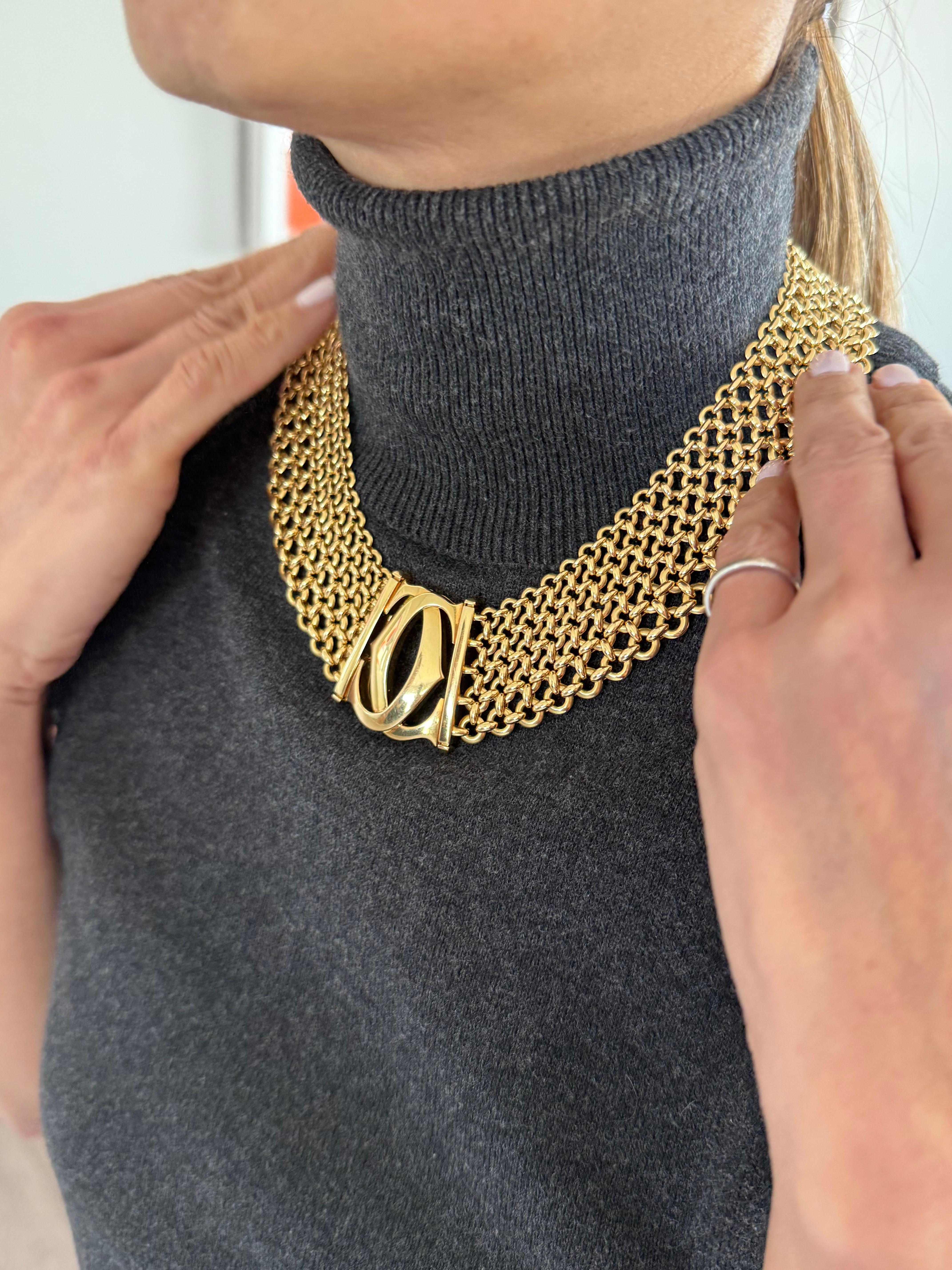 Cartier Collana Penelope a cinque file con doppia C in oro giallo 18 carati in vendita 3