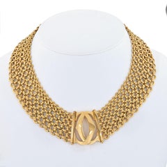 Cartier 18K Yellow Gold Double C Five Row Wide Link Penelope Necklace