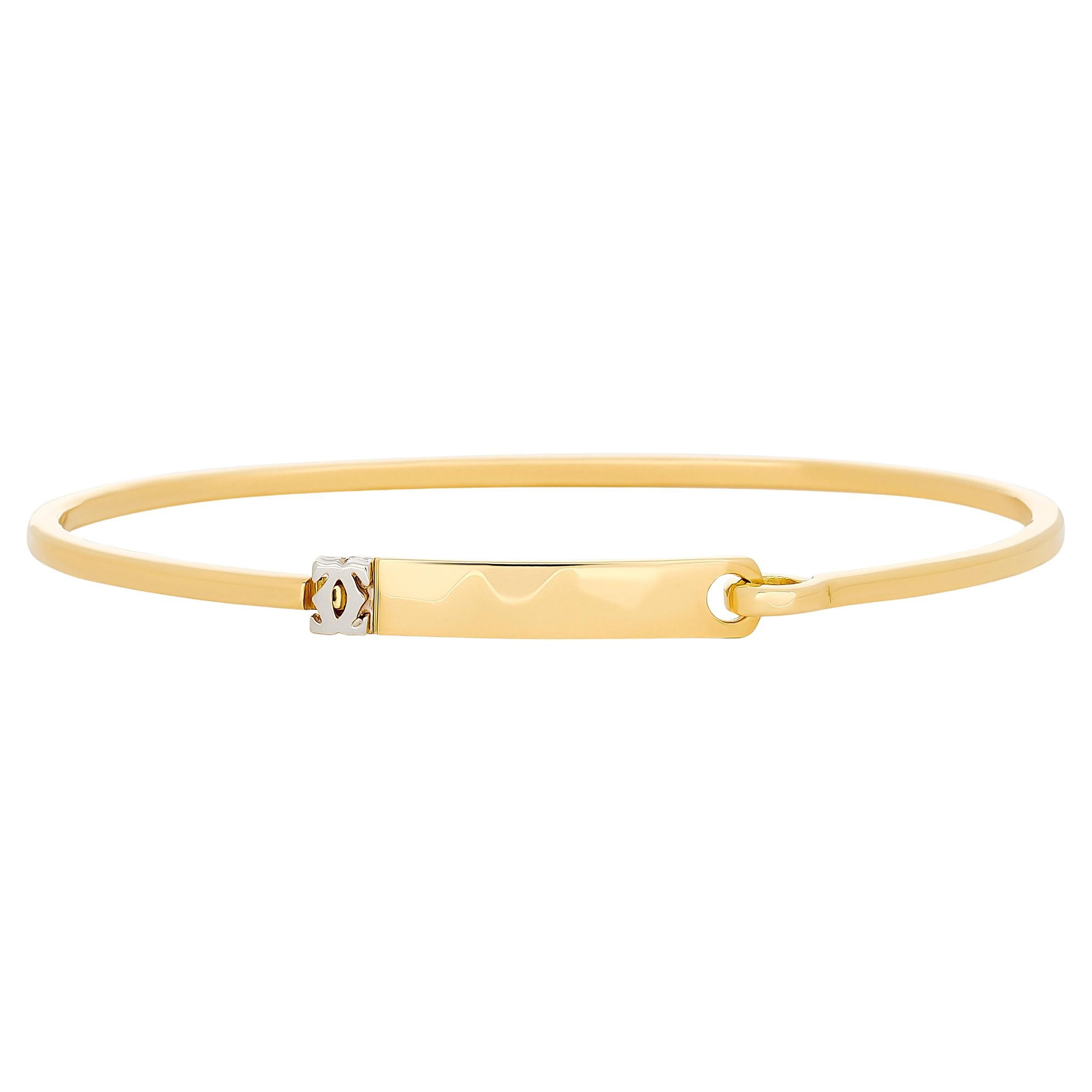 Cartier 18K Yellow Gold Double C Hinged Bangle Bracelet