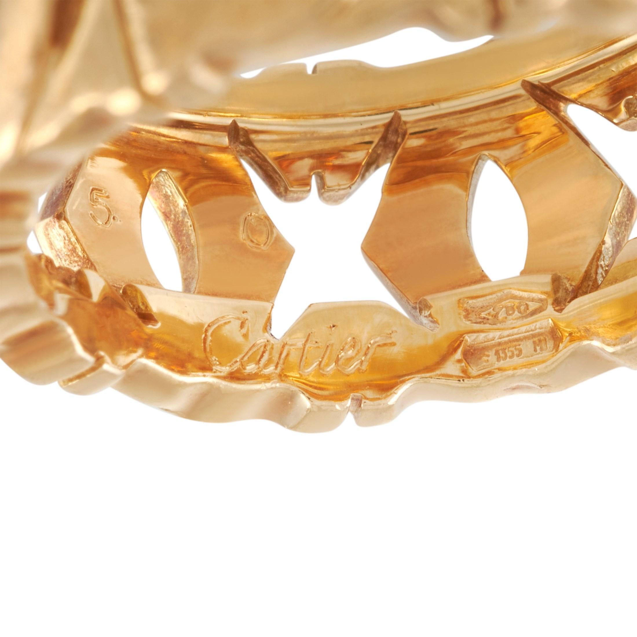 Women's Cartier 18 Karat Yellow Gold Double C Ring
