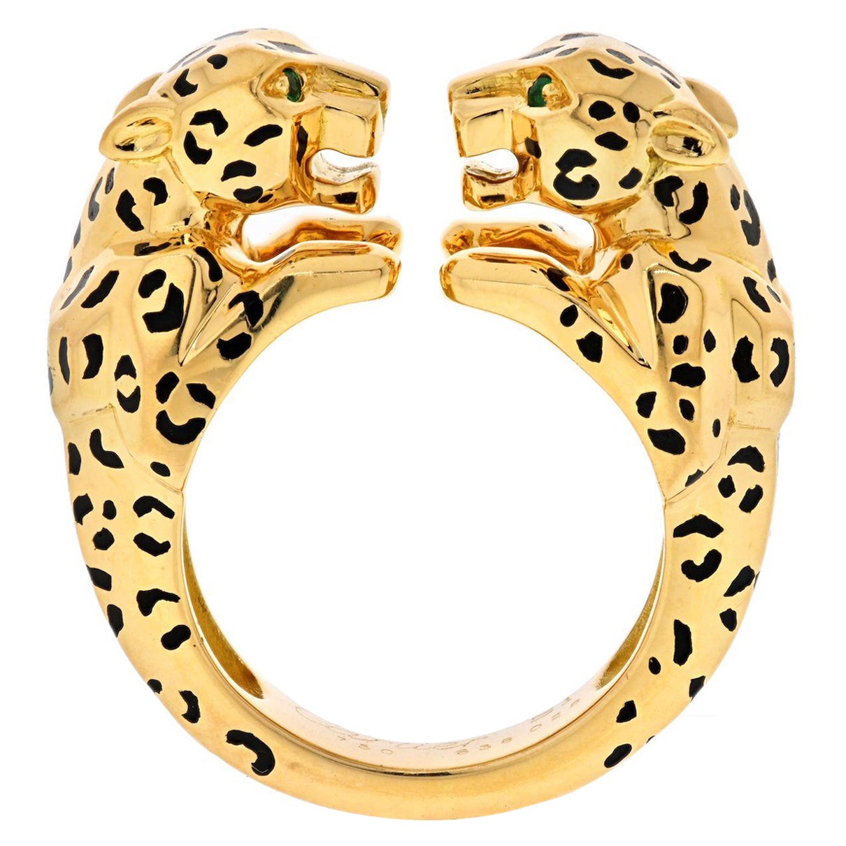 Cartier 18K Yellow Gold Double Panthere Ring