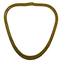 Cartier 18K Yellow Gold Double Zipper Motif Necklace circa 1970s Rare & Vintage