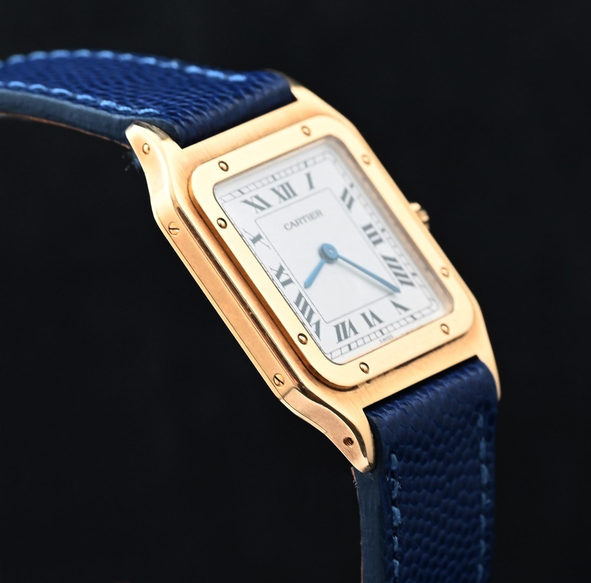 Cartier 18 Karat Gelbgold Dumont 8210 Handaufzug, 1990er Jahre für Damen oder Herren
