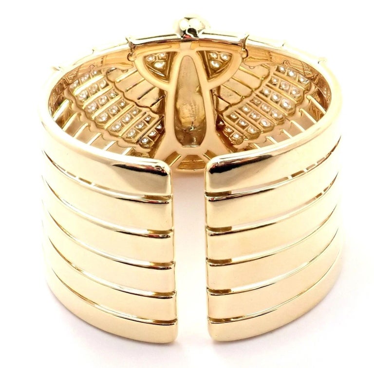 Modern Cartier 18K Yellow Gold Egyptian Horus Falcon Bracelet For Sale