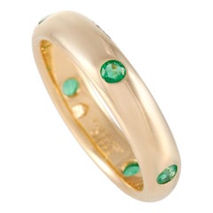 Cartier 18K Yellow Gold Emerald Band Ring