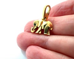 Cartier 18K Yellow Gold Emerald Elephant Charm Pendant
