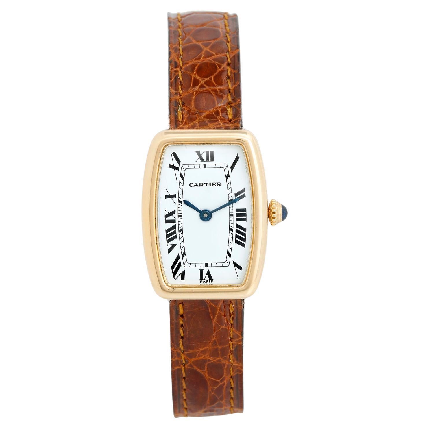 Cartier 18K Yellow Gold Faberge Tonneau Watch