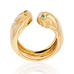 Cartier 18K Yellow Gold Falcon Head Anoubois Ring