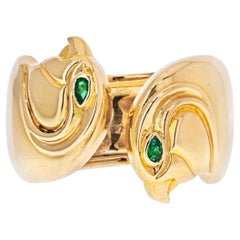 Cartier: Anoubois-Ring mit Falcon-Kopf, 18 Karat Gelbgold