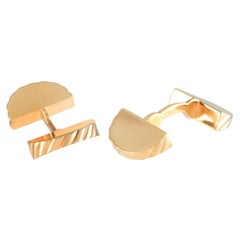 Cartier 18K Yellow Gold Fan Cufflinks
