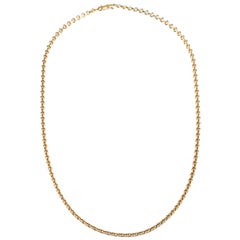 Cartier 18K Yellow Gold Flat Round Chain Link Necklace