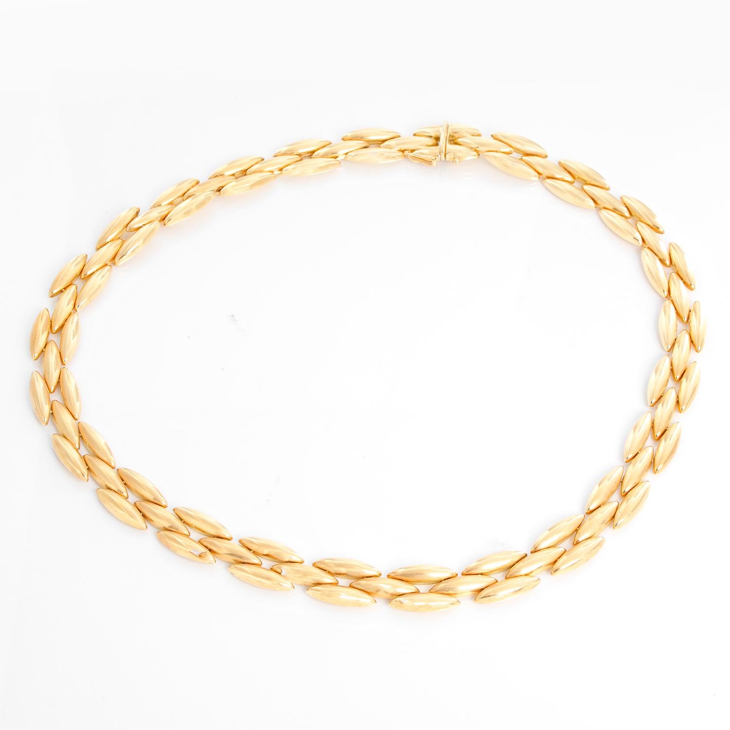 3 row gold necklace