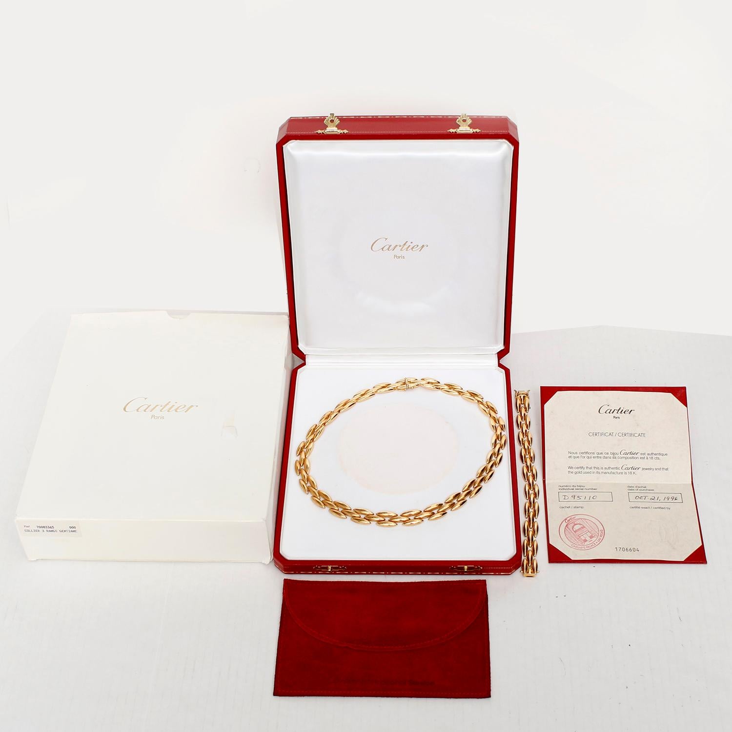 Cartier 18k Yellow Gold Gentiane 3-Row Necklace & Bracelet Set 3