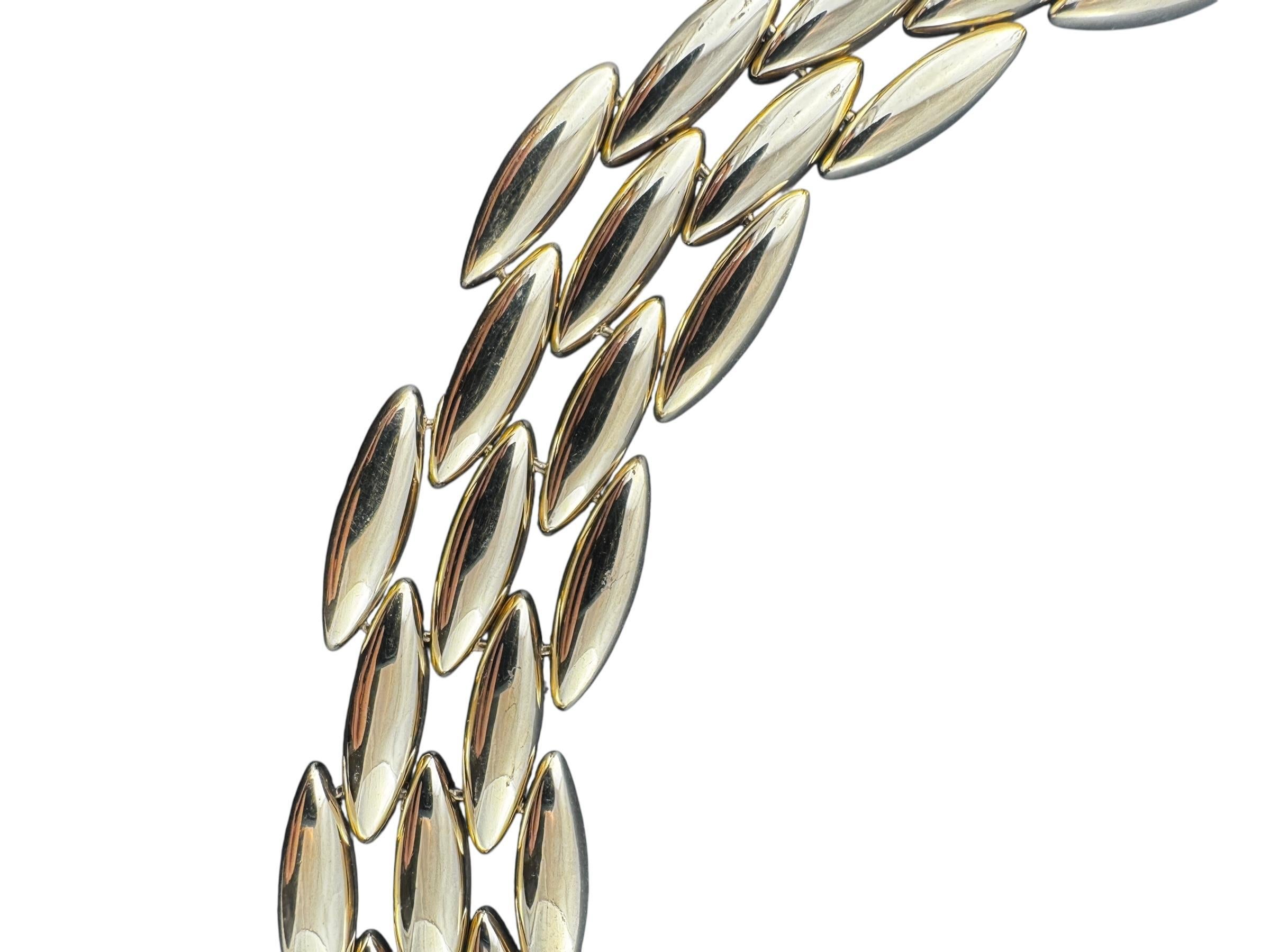Cartier 18K Yellow Gold Gentiane Rice Link 5 Row Necklace #22297 Pour femmes en vente