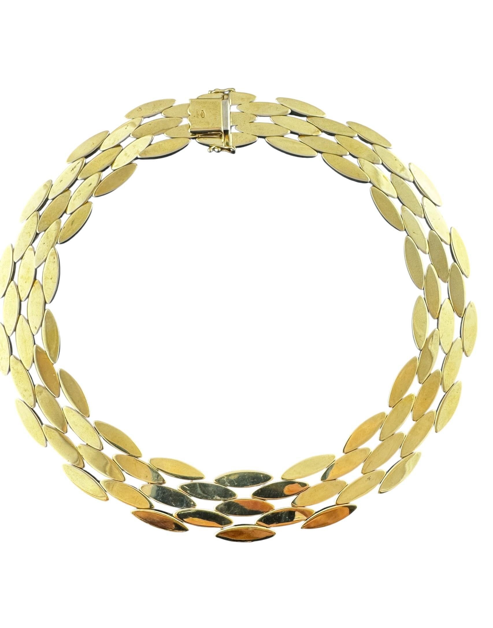 Cartier 18K Yellow Gold Gentiane Rice Link 5 Row Necklace #22297 en vente 1