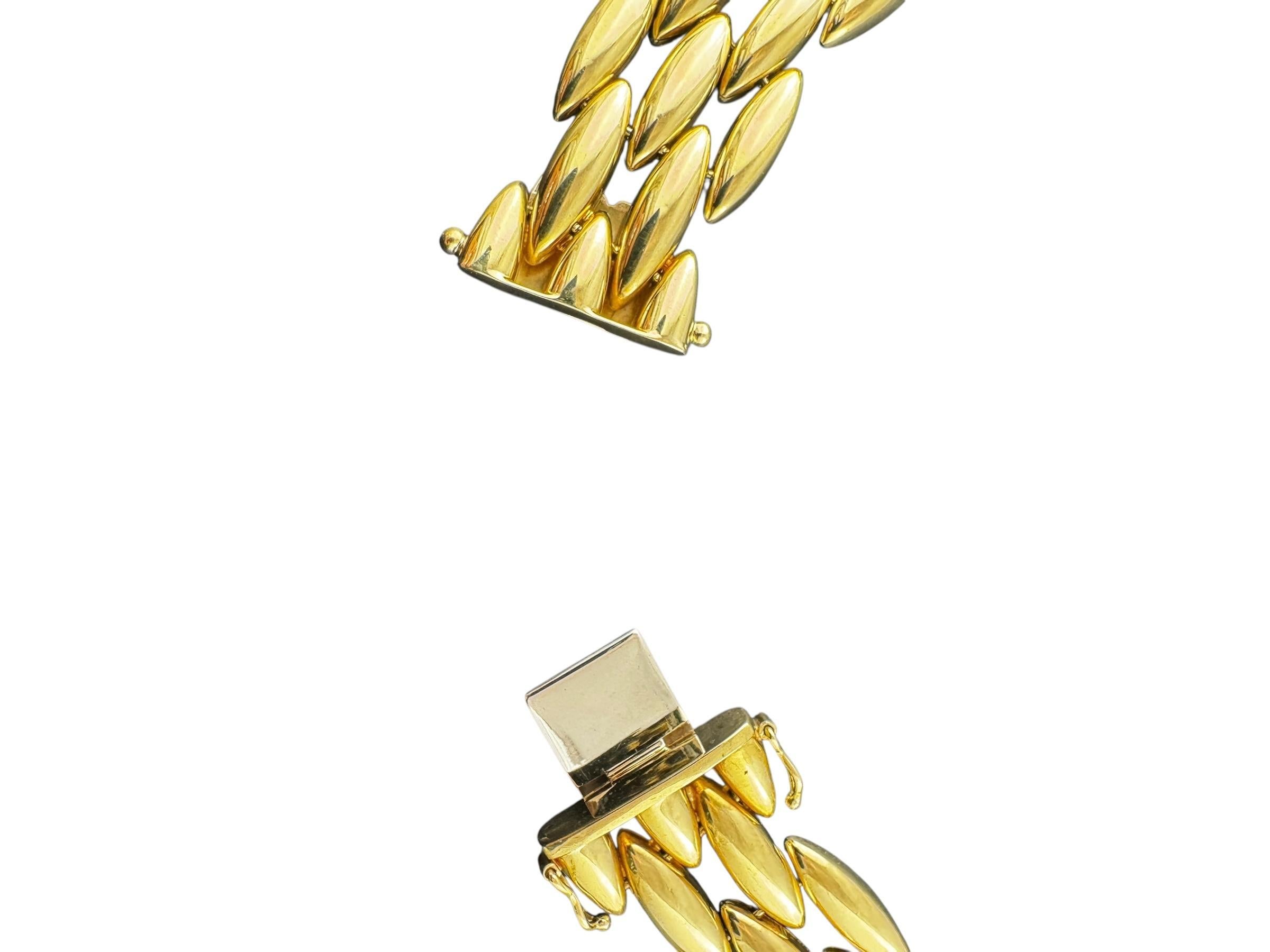Cartier 18K Yellow Gold Gentiane Rice Link 5 Row Necklace #22297 en vente 2