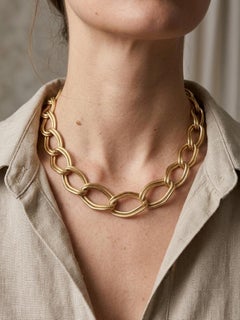 Cartier 18K Yellow Gold Graduated Twisted Oval Link Necklace 19 In