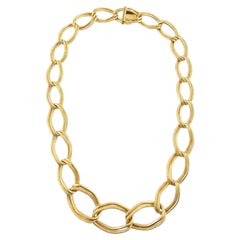 Cartier 18K Yellow Gold Graduated Twisted Oval Link Necklace 19 In