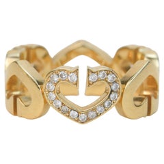 Cartier: 18 Karat Gelbgold Herz-Diamant-Ring