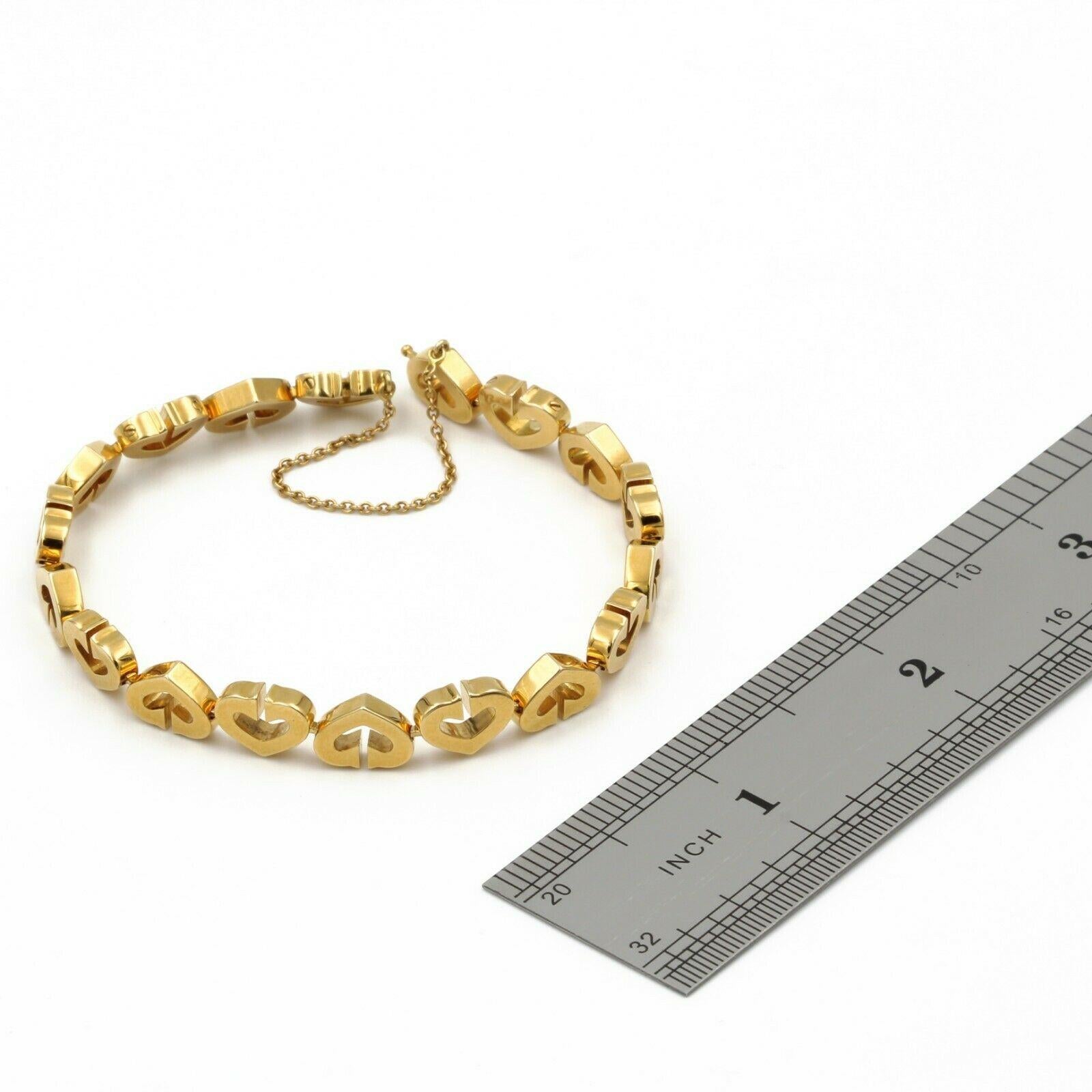 Cartier 18 Karat Yellow Gold Heart Link Bracelet Modern In Excellent Condition In Beverly Hills, CA