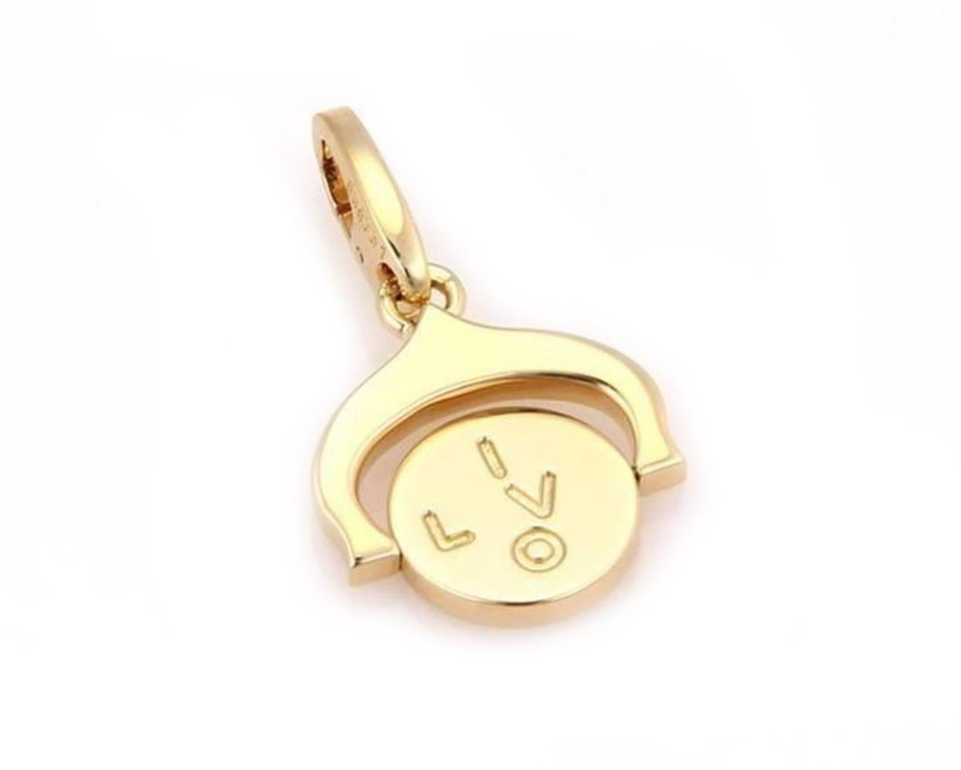 Cartier 18k Yellow Gold I LOVE YOU Spinner Pendant Charm