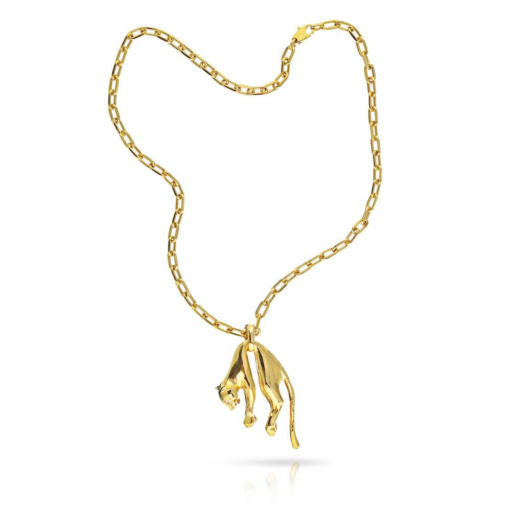 Marquise Cut Cartier 18k Yellow Gold Iconic Suspended Panthere Pendant