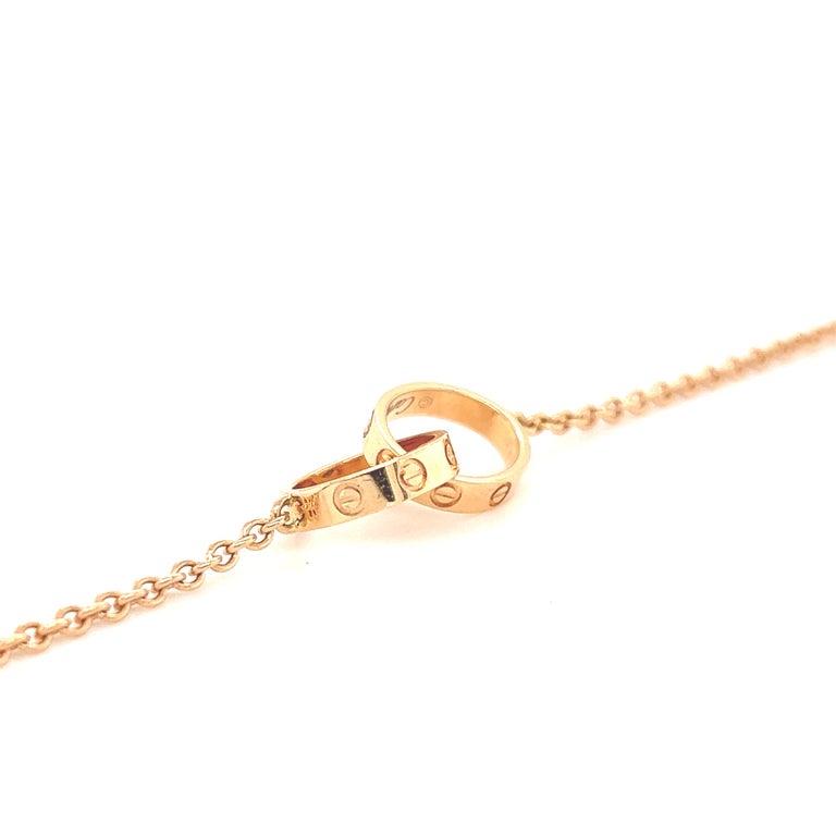 Cartier 18k Rose Gold Interlocking Love Bracelet At 1stdibs