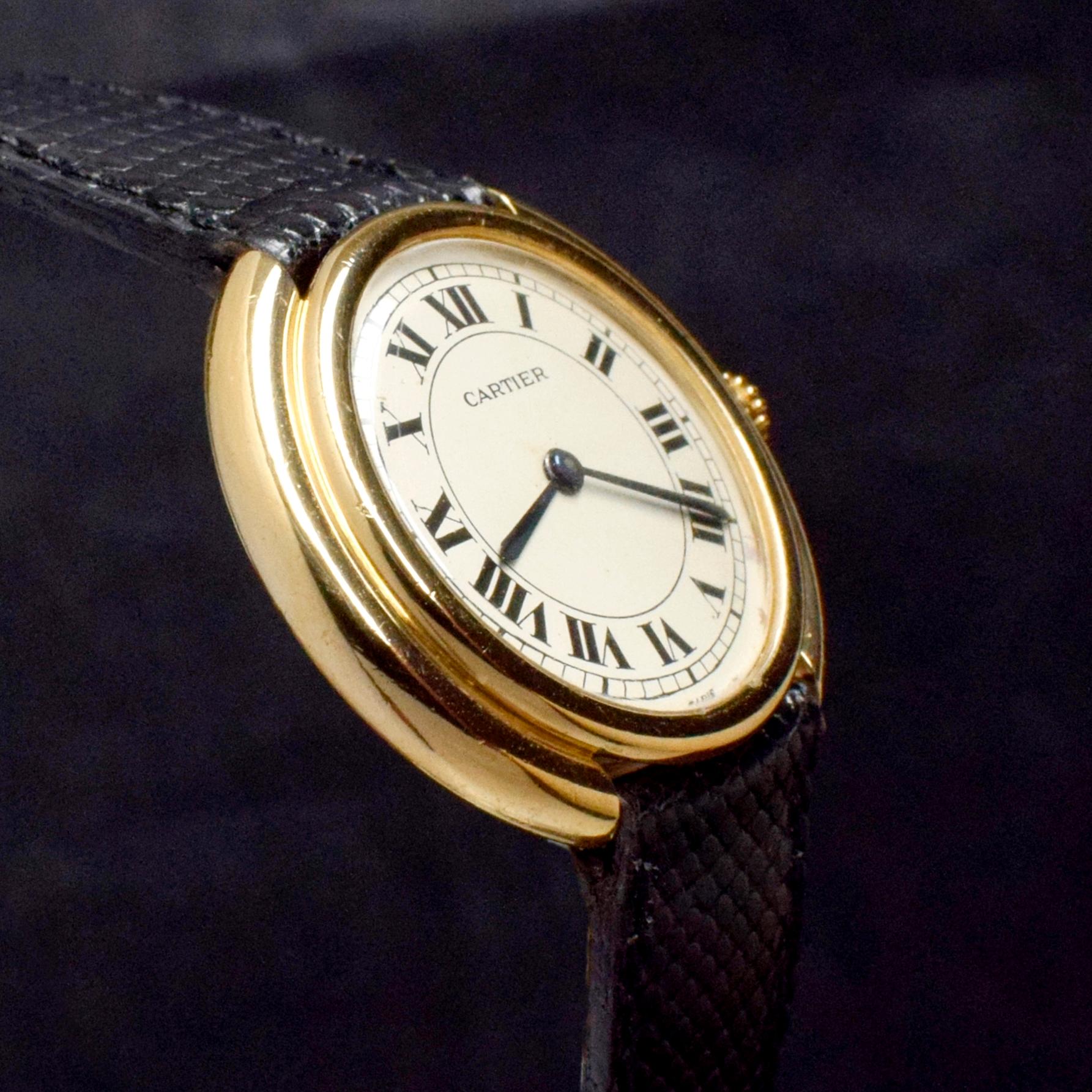 Cartier 18 Karat Gelbgold Jumbo Vendome Paris Zifferblatt Automatik 17003, 1970er Jahre für Damen oder Herren