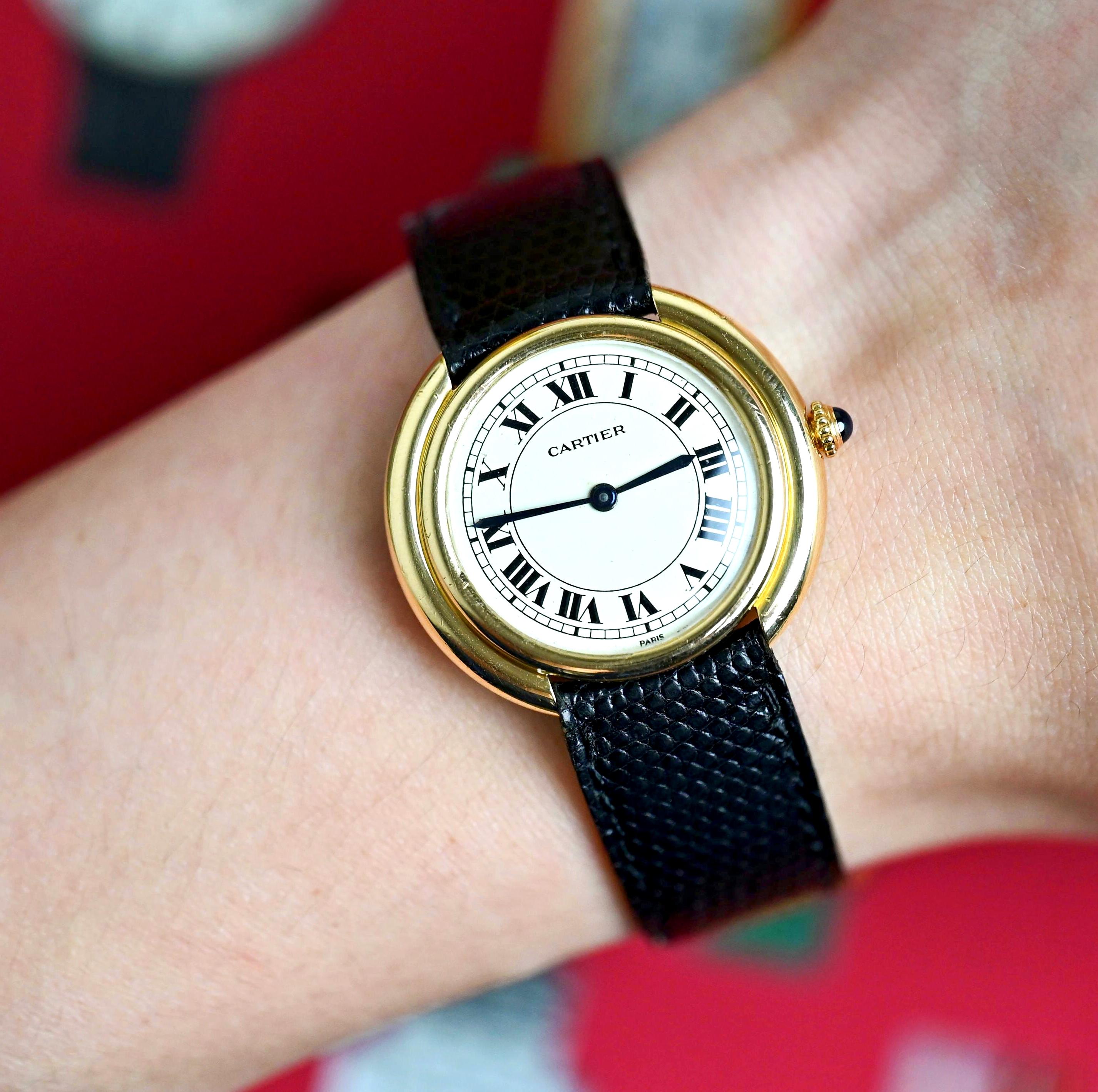 Cartier 18 Karat Gelbgold Jumbo Vendome Paris Zifferblatt Automatik 17003, 1970er Jahre 3