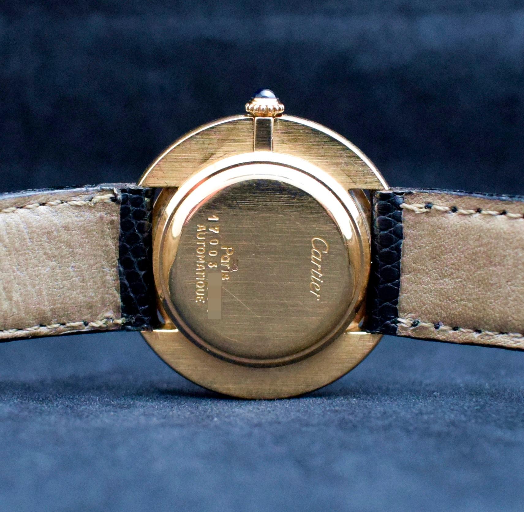 Cartier 18 Karat Gelbgold Jumbo Vendome Paris Zifferblatt Automatik 17003, 1970er Jahre 4