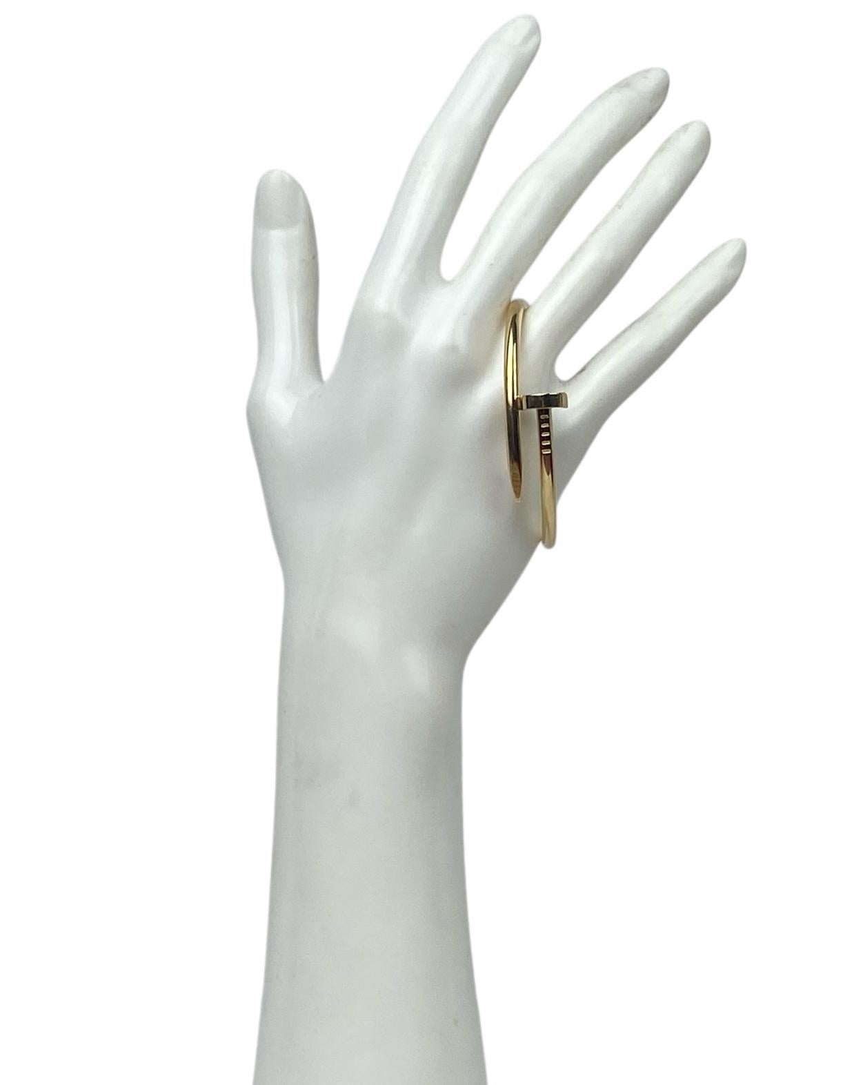 Cartier 18k Yellow Gold Juste Un Clou Nail Bracelet sz 15 In Excellent Condition In New York, NY