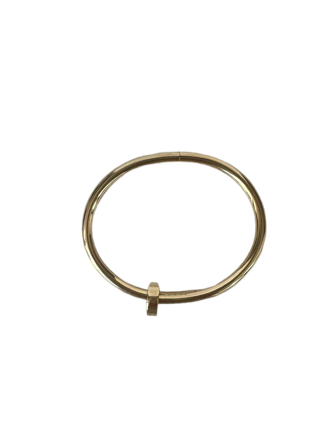 Cartier 2023 18k Yellow Gold Juste Un Clou Nail Bracelet sz 15 In Excellent Condition For Sale In New York, NY