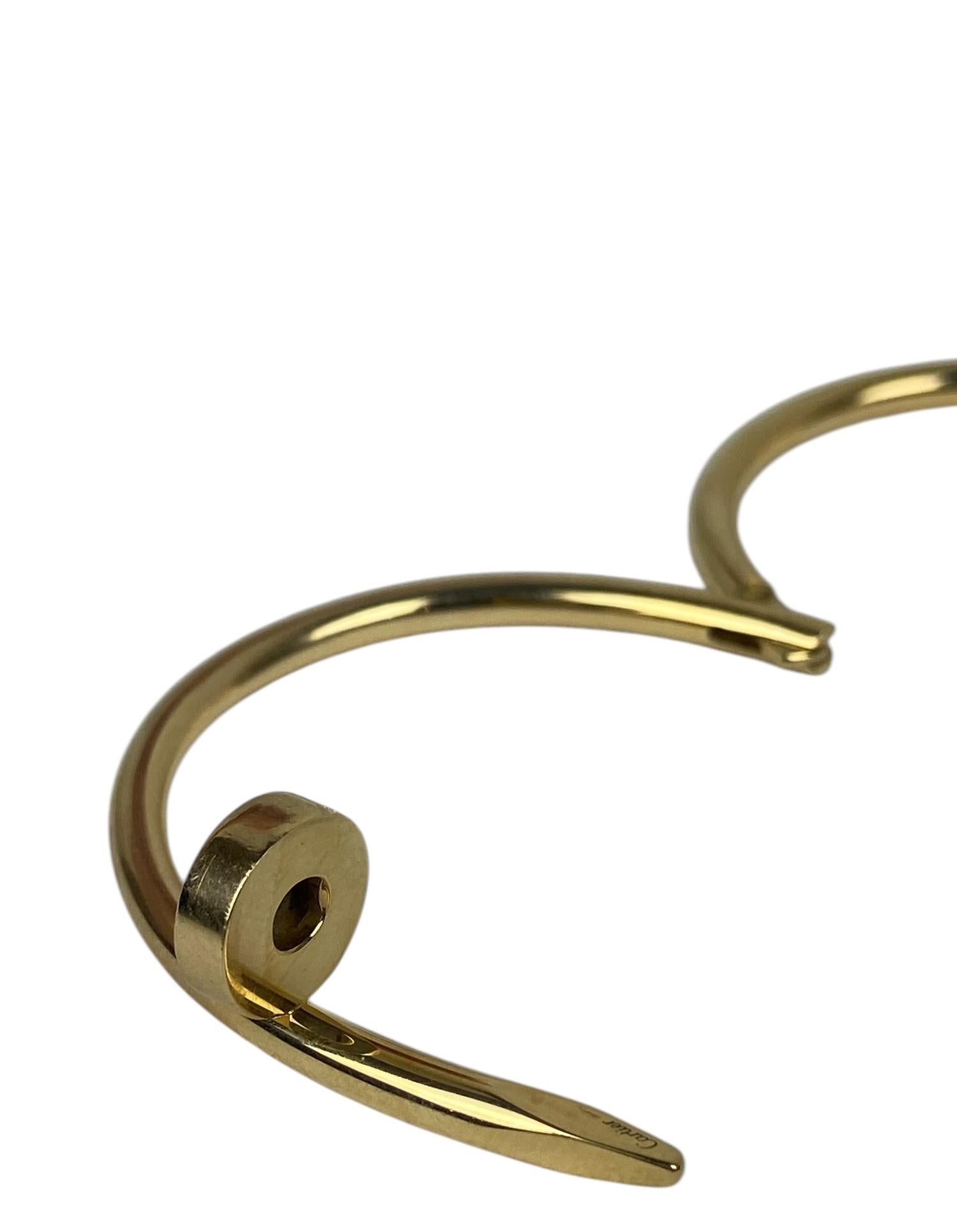 Cartier 18k Yellow Gold Juste Un Clou Nail Bracelet sz 15 3