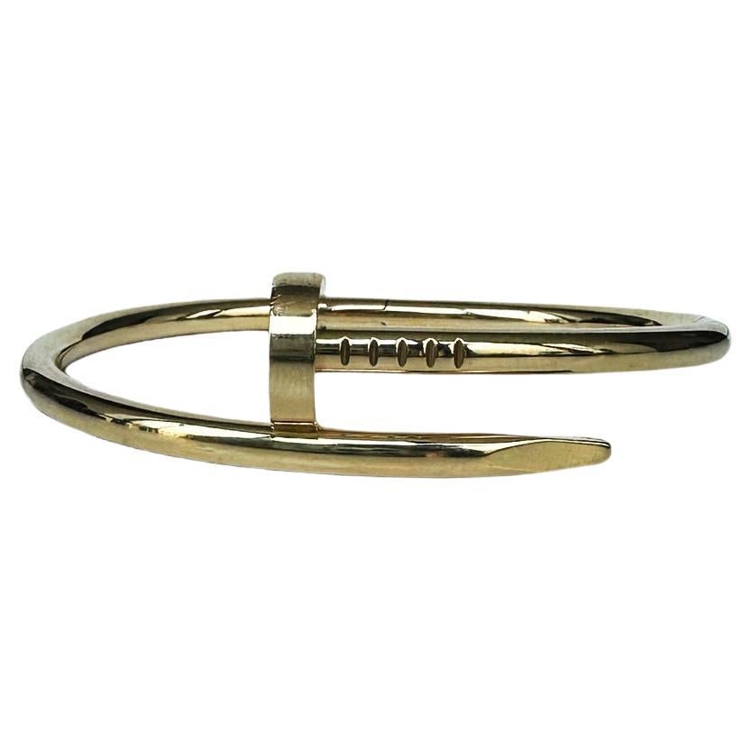 Cartier 2023 18k Yellow Gold Juste Un Clou Nail Bracelet sz 15 For Sale