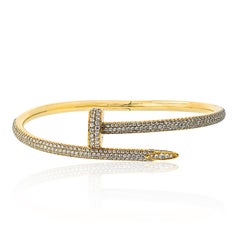 Cartier 18 Karat Gelbgold Juste Un Clou Größe 17 Diamantarmband