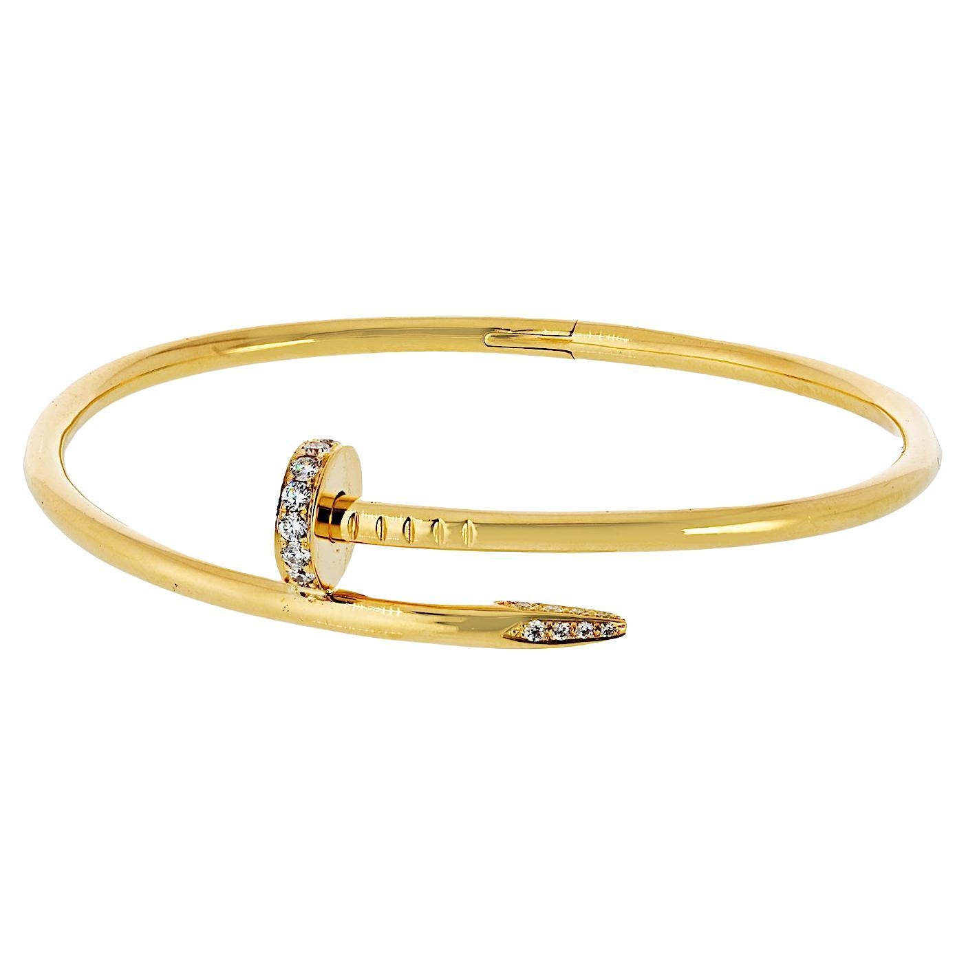 Cartier Or Jaune 18K Juste Un Clou Taille 21 Bracelet Diamant