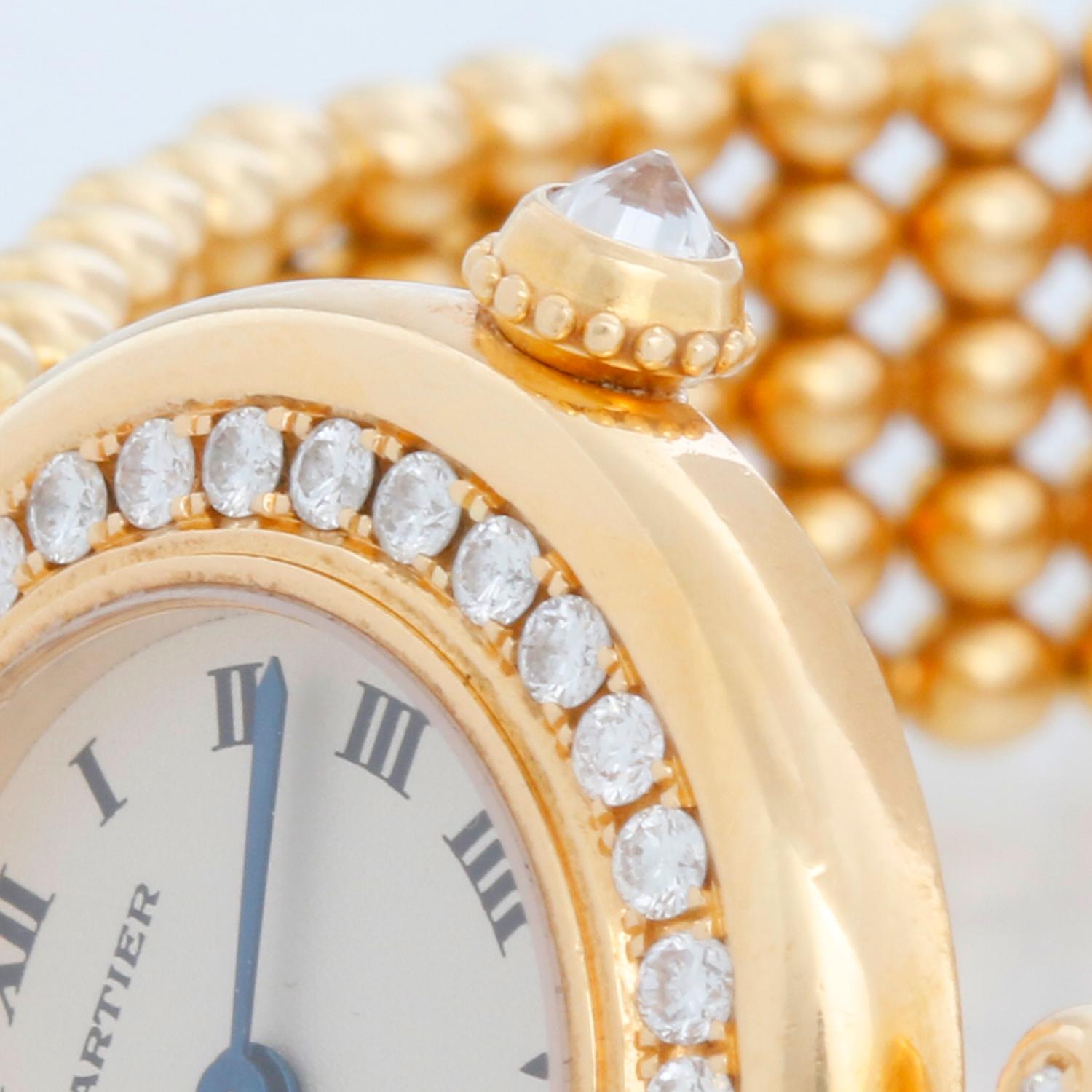 Cartier: 18 Karat Gelbgold Damen-Colisee-Diamant-Uhr im Zustand „Hervorragend“ in Dallas, TX