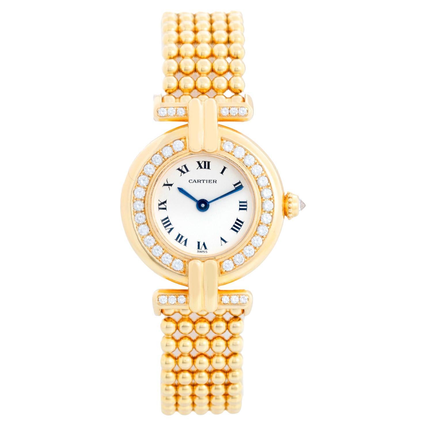 Cartier 18k Yellow Gold Ladies Colisee Diamond Watch