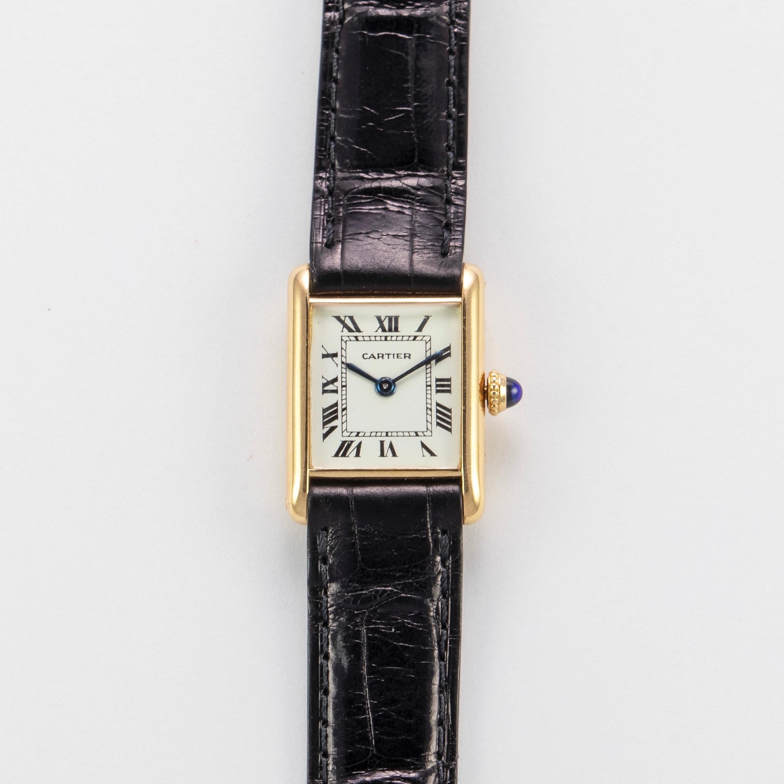 Classic. Timeless. Always.

Cartier 18K Yellow Gold Ladies Tank Manual Wind Watch

The Cartier Tank is an icon. It is timeless. It has graced the wrists of celebrities, dignitaries, and world leaders and has marked important milestones. In 1917, the