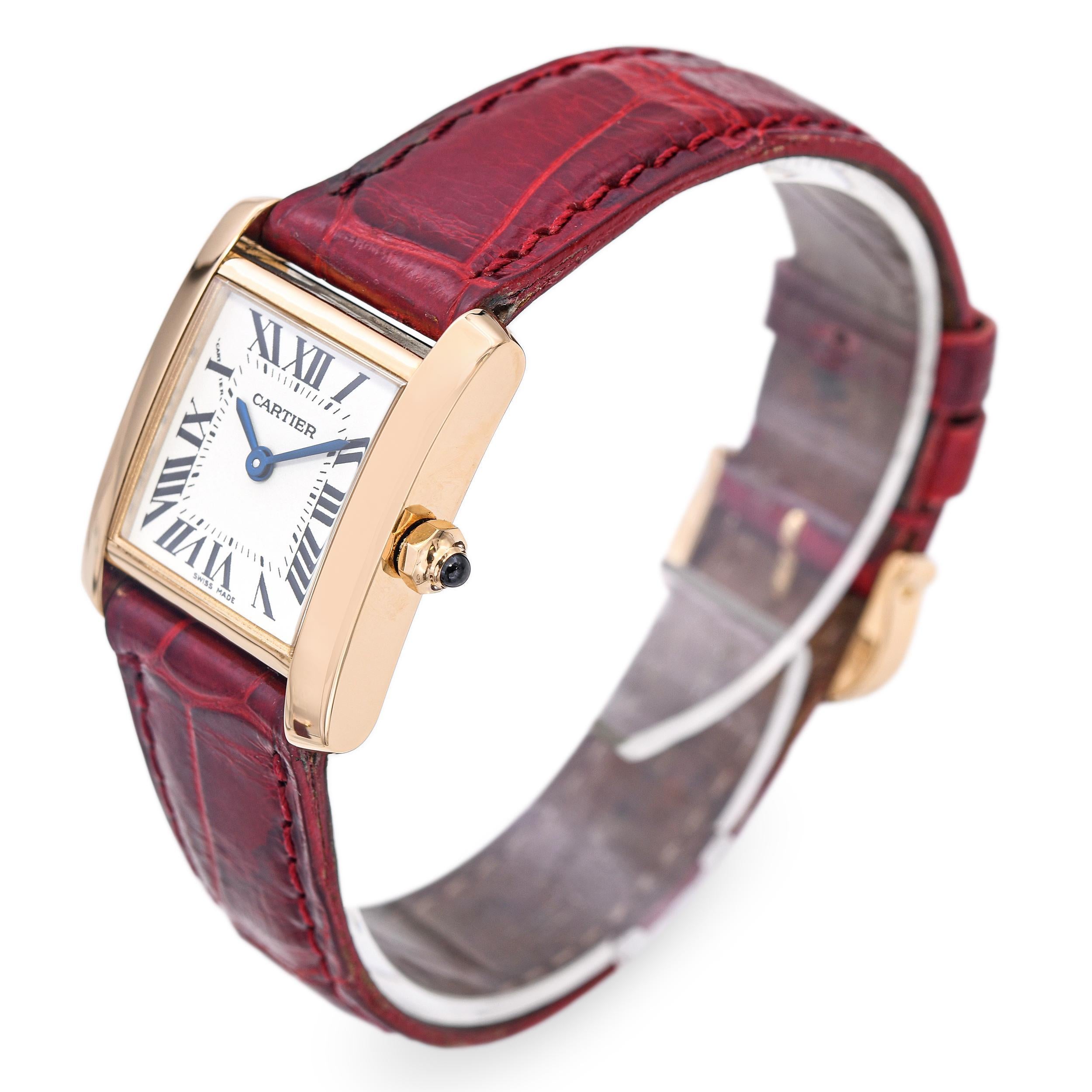  Montre Tank Francaise pour dames en or jaune 18k de Cartier Pour femmes 